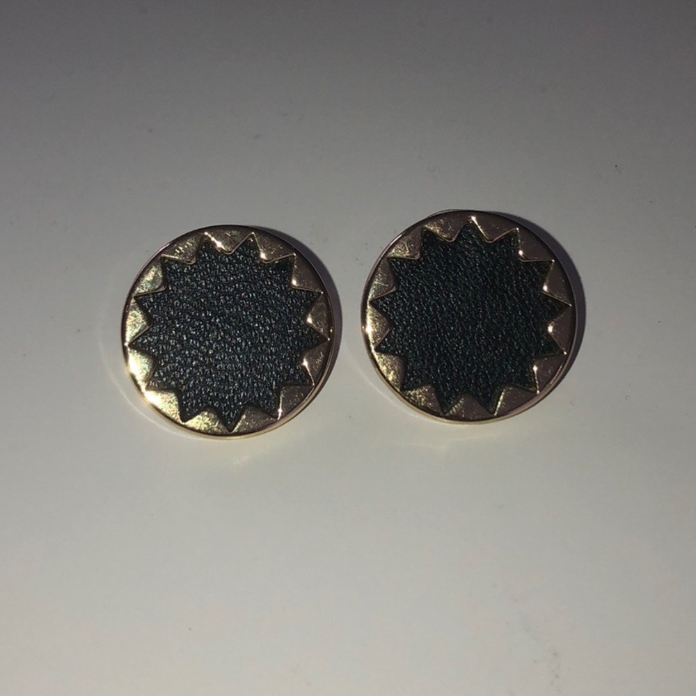 House of Harlow black leather starburst studs